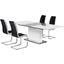 Alaskan 5 Piece Extendable High Gloss Wood Dining Set In Black And White