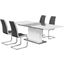 Alaskan 5 Piece Extendable High Gloss Wood Dining Set In Gray And White