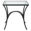 Alayna Metal and Glass End Table In Black