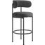 Albie Boucle Fabric Bar Stools Set of 2 In Black