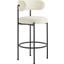 Albie Boucle Fabric Bar Stools Set of 2 In Ivory/Black