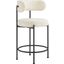 Albie Boucle Fabric Counter Stools Set of 2 In Ivory/Black