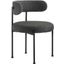 Albie Boucle Fabric Dining Chairs Set of 2 In Black