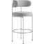 Albie Fabric Bar Stools Set of 2 In Gray/Silver