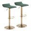 Ale Adjustable Height Barstool Set of 2 In Green