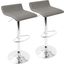 Ale Contemporary Adjustable Barstool In Grey Pu Leather - Set Of 2