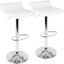 Ale Contemporary Adjustable Barstool In White Pu Leather - Set Of 2