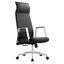 Aleen High-Back Office Chair In Upholstered Leather and Iron Frame with Swivel and Tilt In Black
