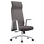 Aleen High-Back Office Chair In Upholstered Leather and Iron Frame with Swivel and Tilt In Grey