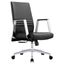 Aleen Office Chair In Upholstered Leather and Iron Frame with Swivel and Tilt In Black