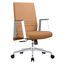 Aleen Office Chair In Upholstered Leather and Iron Frame with Swivel and Tilt In Brown