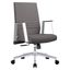 Aleen Office Chair In Upholstered Leather and Iron Frame with Swivel and Tilt In Grey
