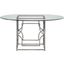 Alexis 54 Inch Stainless Steel And Glass Round Dining Table In Silver