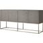 Alice Emboss Faux Shagreen 4-Door Credenza In Grey And Brushed Pewter