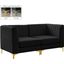 Alina Velvet Modular Sofa In Black