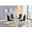 Alison 5 Piece Modern Glass Top Dinette Set In Black And Gold