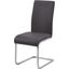 Alison Faux Leather Chrome Dining Side Chair Set of 2 In Gray