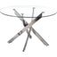 Alison Modern Round Glass Dining Table In Chrome