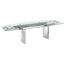 Allegra Manual Dining Table With Stainless Steel Base and Clear Top