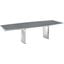 Allegra Manual Dining Table With Stainless Steel Base and Gray Top