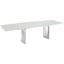 Allegra Manual Dining Table With Stainless Steel Base and White Top