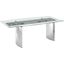 Allegra Dining Table With Stainless Steel Base and Clear Top