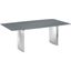Allegra Dining Table With Stainless Steel Base and Gray Top