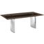 Allegra Dining Table With Stainless Steel Base and Smoked Top