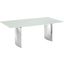 Allegra Dining Table With Stainless Steel Base and White Top