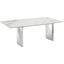 Allegra Dining Table With Stainless Steel Base and White Marbled Top