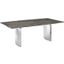 Allegra White And High Polished Stainless Steel Extendable Dining Table