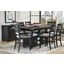 Altamonte Dark Charcoal Grey Rectangle Adjustable Extendable Counter Height Dining Room Set