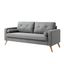 Alvin Button Tufted Polyester Sofa with Accent Pillows In Dark Grey
