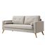 Alvin Button Tufted Polyester Sofa with Accent Pillows In Sand