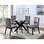 Amalie 5Pc Dining Set In Black With Grey Velvet Chairs