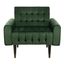 Amaris Forest Green and Black and Brass Tufted Accent Chair