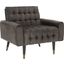 Amaris Shale and Black and Brass Tufted Accent Chair
