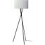 Ambrose Black Metal With White Fabric Shade Floor Lamp