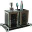 Ambrose Exquisite 3 Piece Square Soap Dispenser And Toothbrush Holder With Tray BATHSETSQBTR1120