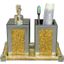 Ambrose Exquisite 3 Piece Square Soap Dispenser And Toothbrush Holder With Tray BATHSETSQGTR1120