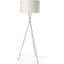 Ambrose Silver Metal With Beige Fabric Shade Floor Lamp