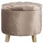 Amelia Mink Brown and Pickled Oak Tufted Storage Ottoman