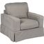 Americana Slipcover For Box Cushion Track Arm Chair In Gray