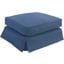 Americana Indigo Blue Box Cushion Slipcovered Ottoman