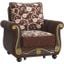 Americana Upholstered Convertible Armchair with Storage In Brown