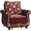 Americana Upholstered Convertible Armchair with Storage In Burgundy