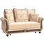 Americana Upholstered Convertible Loveseat with Storage In Beige