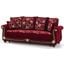 Americana Upholstered Convertible Sofabed with Storage In Burgundy