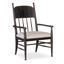 Americana Upholstered Seat Arm Chair In Dark Brown