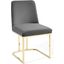 Amplify Sled Base Performance Velvet Dining Side Chair EEI-3810-GLD-GRY
